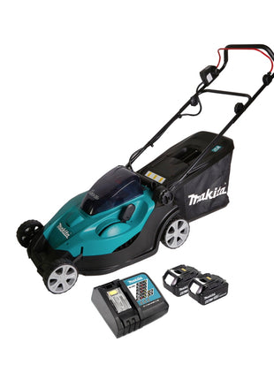 Cortacésped a batería Makita DLM 431 RG2 36V (2x18V) 43cm + 2x batería 6.0Ah + cargador