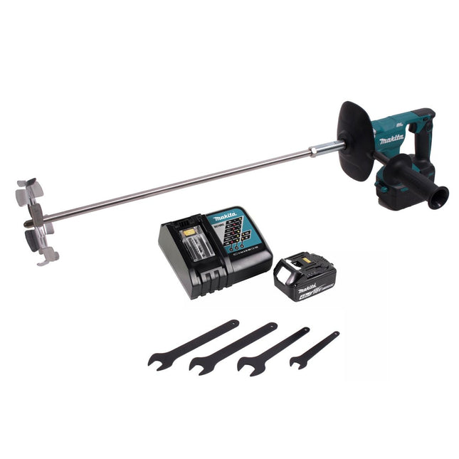 Makita DUT 130 RM1 Mélangeur sans fil 18V M14 Brushless + 1x batterie 4,0Ah + chargeur