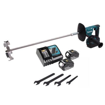 Makita DUT 130 RM Mélangeur sans fil 18V M14 Brushless + 2x batterie 4,0Ah + chargeur