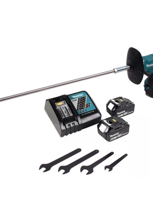 Batidora a batería Makita DUT 130 RG 18V M14 sin escobillas + 2x batería 6.0Ah + cargador