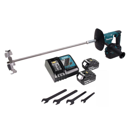 Makita DUT 130 RG Mélangeur sans fil 18V M14 Brushless + 2x batterie 6,0Ah + chargeur