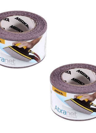 Mirka ABRANET 2x rouleau de papier de verre 75mm x 10m P120 rouleau de ponçage Velcro (2x 545BI001123R)