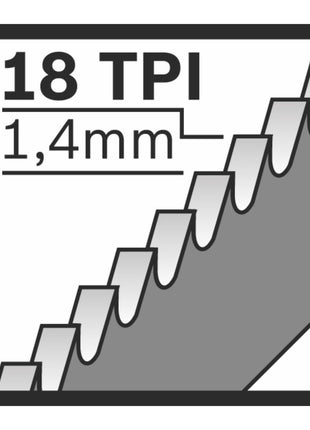 Hoja de sierra de sable Bosch S 1122 EF Flexible para metal 18tpi 225x19x0,9mm 5ud. ( 2608656020 ) Bimetálico de larga duración