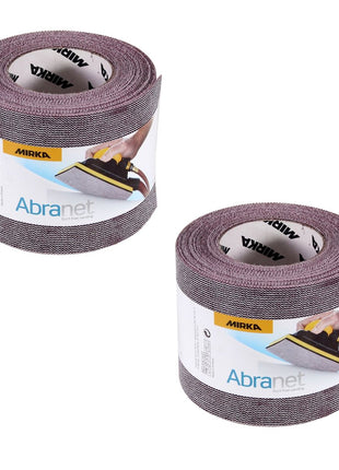 Mirka ABRANET 2x rouleau de papier de verre 115mm x 10m P80 rouleau de ponçage Velcro (2x 545BY001803R)