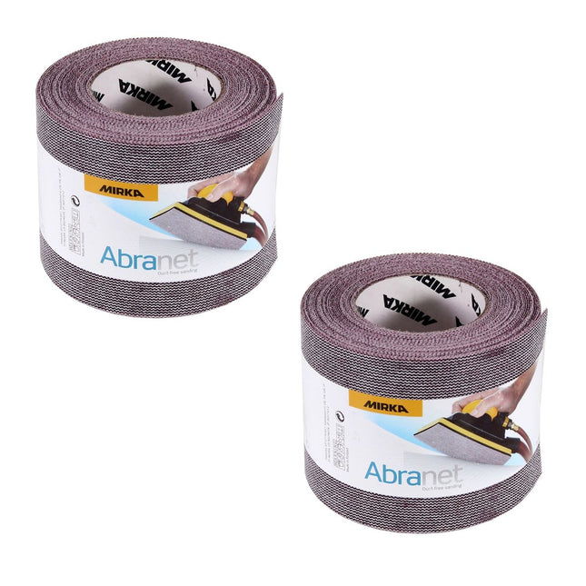 Mirka ABRANET 2x rouleau de papier de verre 115mm x 10m P80 rouleau de ponçage Velcro (2x 545BY001803R)