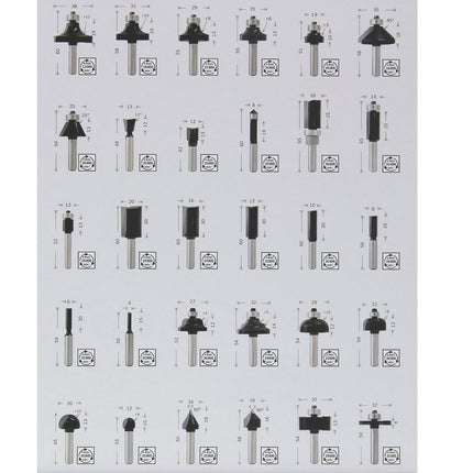 Bosch DIN EN-847 Kit: Fraises mixtes, 6 mm - 30 pcs. ( 2607017474 )