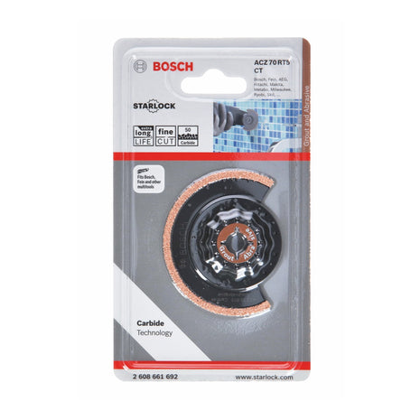 Bosch ACZ 70 RT5 Lame à concrétion carbure pour outils multi-fonctions Starlock 70 mm VPI1, coupes fines (2608661692)