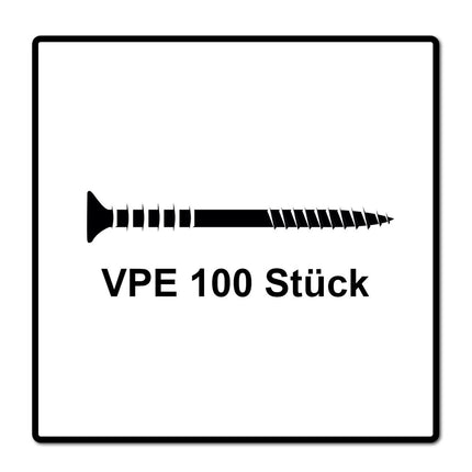 SPAX Vis de réglage 6,0 x 100 mm, 100 pcs. Filetage de réglage avec rainures de guidage, Tête plate, T-STAR Plus, 4Cut, WIROX (161010601005)
