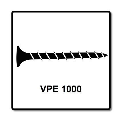 SPAX GIX-B Vis pour cloison sèche 3,9 x 55 mm - Filetage total - Tête trompette - Cruciforme H2 - Pointe aiguille - Magazinée - 1000 pcs. (1891170390456)