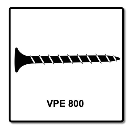 SPAX GIX-B Vis pour cloison sèche 3,9 x 55 mm - Filetage total - Tête trompette - Cruciforme H2 - Pointe aiguille - Magazinée - 1000 pcs. (1891170390556)