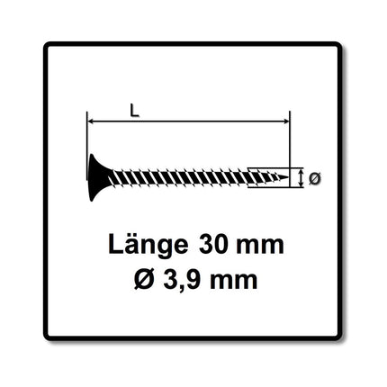 SPAX GIX-C Vis pour cloison sèche - Pour plaques de plâtre  3,9 x 45 mm - Filetage total - Tête de fraisage aiguë - Cruciforme H2 - Pointe d'aiguille - Magazinée - Phosphaté - 1000 pcs. (1791170390306)