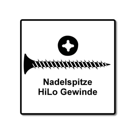 SPAX GIX-C Vis pour cloison sèche - Pour plaques de plâtre  3,9 x 45 mm - Filetage total - Tête de fraisage aiguë - Cruciforme H2 - Pointe d'aiguille - Magazinée - Phosphaté - 1000 pcs. (1791170390456)