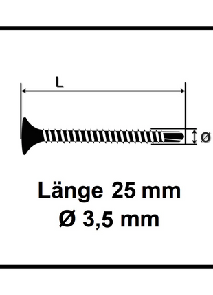 SPAX GIX-D Schnellbauschrauben magaziniert, 3,5x25mm, Bohrspitze 1000 Stück ( 1991170350256 ) Vollgewinde, Trompetenkopf, Kreuzschlitz H2 - Toolbrothers