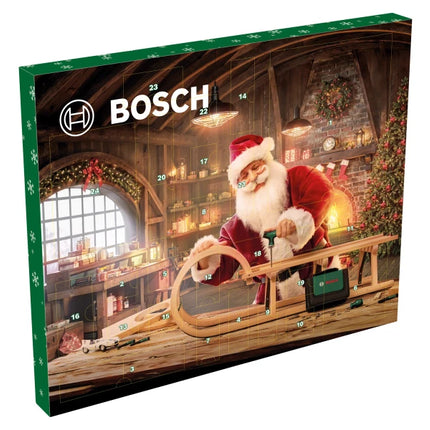 Calendrier de l'Avent 2024 de Bosch avec 33 outils ( 1600A0349X ) Tournevis à cliquet pour embouts, manche en T, tournevis de précision, tournevis pour embouts Stubby, accessoires, tire-bouchon, sacoche