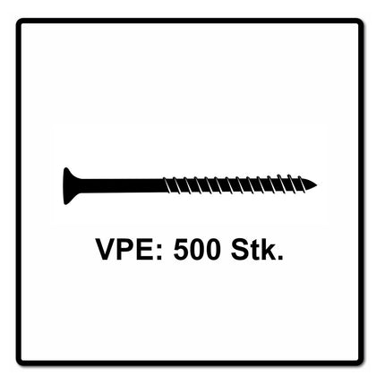 Fischer Power-Fast II FPF II Vis à bois aggloméré 4,5x70mm, Tête fraisée, Torx, Filetage partiel, Zingué et passivé bleu, 500 pcs. (670277)