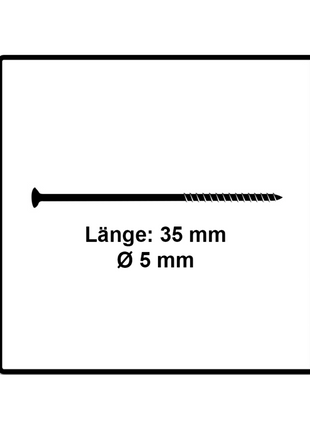 Fischer Power-Fast II FPF II Spanplattenschraube 5,0x35 mm 200 Stück ( 670370 ) Senkkopf mit Torx Teilgewinde galvanisch verzinkt, blau passiviert