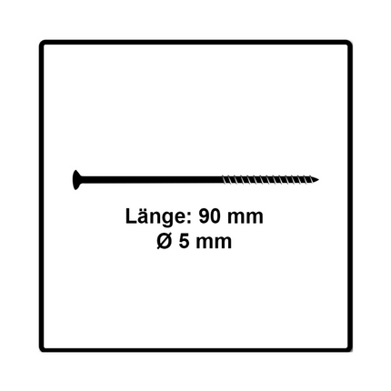 Fischer Vis pour panneaux de particules Power-Fast II FPF II 5.0x90 mm - 100 pièces (670384) tête fraisée + Filetage partiel Torx, zinguée, passivée bleue