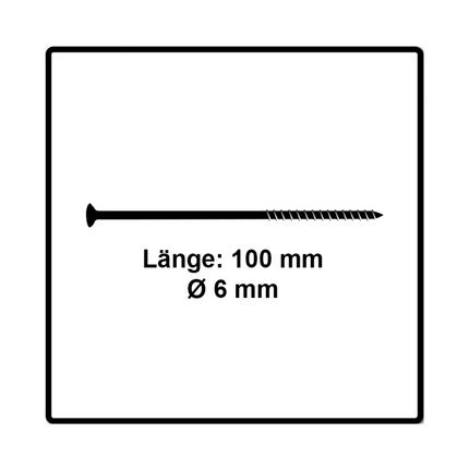 Fischer Vis pour panneaux de particules Power-Fast II FPF II 6.0x100 mm - 100 pièces (670457) tête fraisée + Filetage partiel Torx, galvanisée, passivée bleue