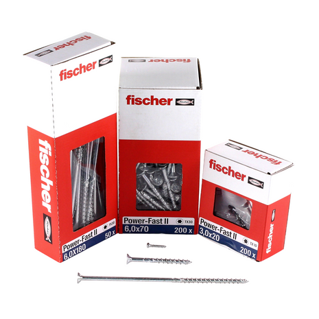 Fischer Power-Fast II FPF II tornillo para aglomerado 6,0x140 mm 100 piezas (670462) cabeza avellanada con rosca parcial Torx, galvanizado, pasivado azul