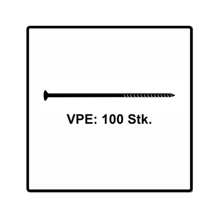 Fischer Power-Fast II FPF II Vis à bois aggloméré 6,0x150mm, Tête fraisée, Empreinte Torx ,Filetage partiel, Zingué blanc, Bleu passivé - 100 pcs. (670463)