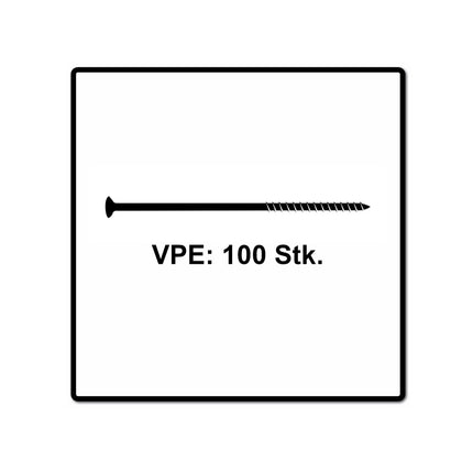 Fischer Vis pour panneaux de particules Power-Fast II FPF II 6.0x60 mm - 100 pièces (670481) tête fraisée + Filetage partiel Torx, galvanisée, passivée bleue