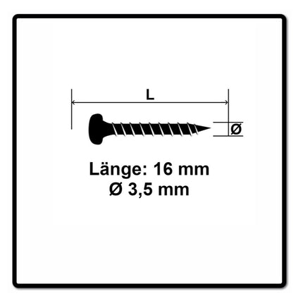 Fischer Power-Fast II FPF II Vis à bois aggloméré 3,5x16mm,Tête ronde, Torx , Filetage total, Zingué blanc, Passivé bleu, 200pcs. (670099)