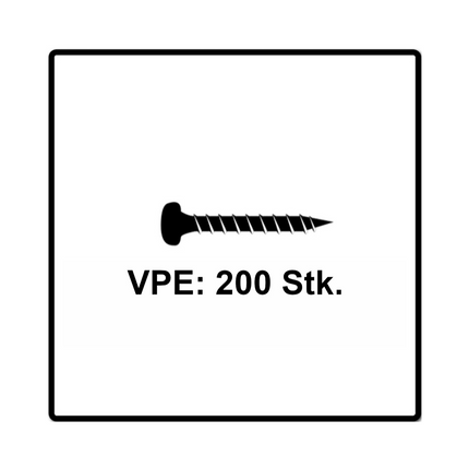 Fischer Power-Fast II FPF II Vis à bois aggloméré 3,5x30mm,Tête ronde, Torx, Filetage total, Zingué blanc, Passivé bleu, 200pcs. (670102)