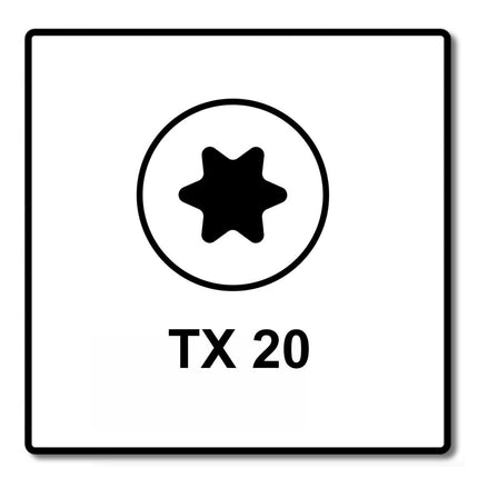 Fischer Power-Fast II FPF II Vis à bois aggloméré 4,0x15mm,Tête ronde, Torx, Filetage total, Zingué blanc, Passivé bleu, 200pcs. (670233)