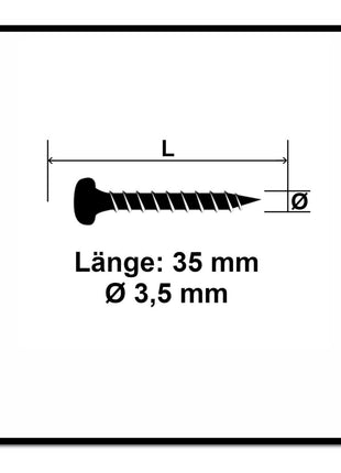 Fischer Power-Fast II FPF II Vis à bois aggloméré 4,0x15mm,Tête ronde, Torx, Filetage total, Zingué blanc, Passivé bleu, 200pcs. (670233)