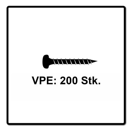 Fischer Power-Fast II FPF II Vis à bois aggloméré 4,0x25mm,Tête ronde, Torx, Filetage total, Zingué blanc, Passivé bleu, 200pcs. (670236)