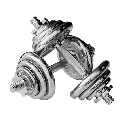 Ensemble d'haltères inSPORTline 15 kg Ensemble d'haltères en fonte chromé (2x barre d'haltères + 4x poids 0,5 kg + 8x poids 1,0 kg) YLDS14