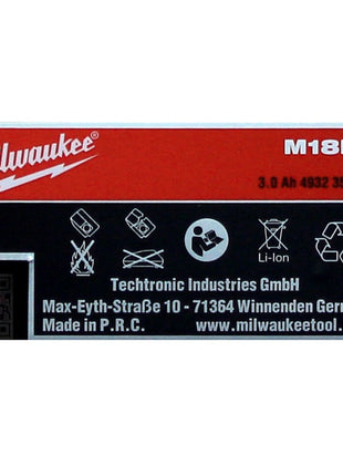 Kit de démarrage de batterie Milwaukee M18NRG-301 18V avec batterie M18 BX B3 3,0Ah + chargeur M12-18C