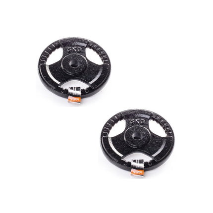 Kit d'entraînement pour triceps/biceps avec barre de poids 85 cm + 4x plaques de poids en fonte (2x 10,0 kg + 2x 5,0 kg)