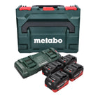 Metabo Basis Set 4x LiHD Akkupack 18 V 5,5 Ah Li-Ion Akku CAS System ( 685180000 ) + ASC 145 DUO Doppel Ladegerät + metaBOX - Toolbrothers