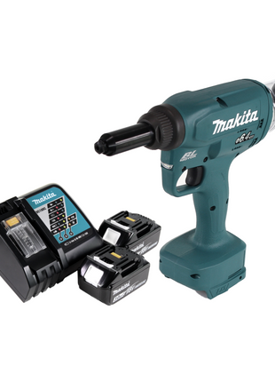 Makita DRV 250 RF remachadora ciega a batería 18V 20kN sin escobillas + 2x batería 3.0Ah + cargador