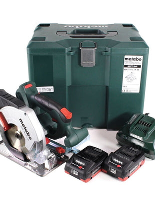 Metabo MKS 18 LTX 58 scie circulaire à métaux sur batterie 18V 165 mm (600771840) + 2x batterie 4,0Ah + chargeur + MetaLoc