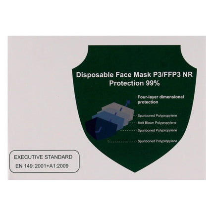 Masque respiratoire FFP3 4 couches 50 pièces. EN149 2001 A1:2009