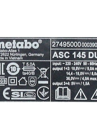 Metabo Basic Set 2x batterie Li-Power 18 V 4,0 Ah CAS Li-Ion ( 2x 625591000 ) + double chargeur ASC 145 DUO ( 627495000 )