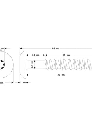 Meisterling Vis de façade 4,8x38 mm - 100 pièces 12 mm (010020000221)