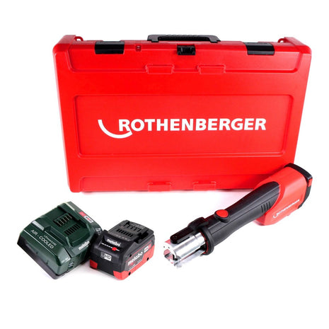 Máquina prensadora a batería Rothenberger ROMAX 4000 18V electrohidráulica + 1x batería 5.5Ah + cargador + maletín