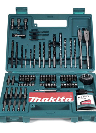 Makita DHP 453 SFTK W Perceuse-visseuse à percussion sans fil 18V 42Nm + 1x Batterie 3,0Ah + Chargeur rapide + 100x pièces Ensemble foret + Coffret de transport