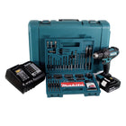 Makita DHP 482 STK  Akku Schlagbohrschrauber 18 V 62Nm + 1x Akku 5,0Ah + Ladegerät + 100 tlg. Bit Bohrer Set + Koffer - Toolbrothers