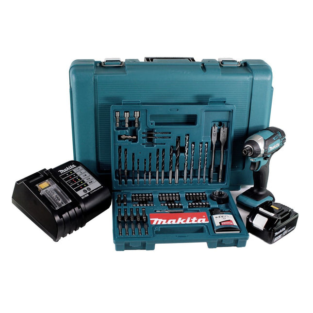 Makita DTD 152 SFK Visseuse à chocs sans fil 18V 165Nm 1/4" + 1x Batterie 3.0Ah + Chargeur + Jeu de 100 forets + Mallette