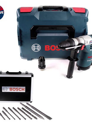 Marteau perforateur Bosch GBH 4-32 DFR 900 W 4,2 J SDS-plus + jeu de forets et burins 11 pièces certifiés PGM + L-Boxx.