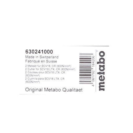 Metabo Wendemesser für SCV 18 LTX BL 1.6 Akku Blechschere 2 Stück ( 630241000 ) - Toolbrothers