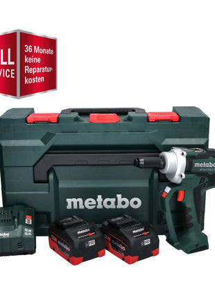 GRATIS 3 años de servicio completo protección integral Metabo NP 18 LTX BL 5.0 remachadora ciega a batería 18 V 10 kN sin escobillas + 2x batería 5,5 Ah + cargador + metaBOX