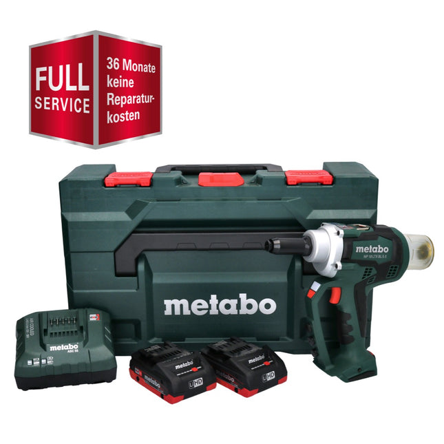 Metabo NP 18 LTX BL 5.0 Riveteuse sans fil 10 kN 18V Brushless + 2x Batteries LiHD 4,0 Ah + Chargeur + Coffret MetaBOX