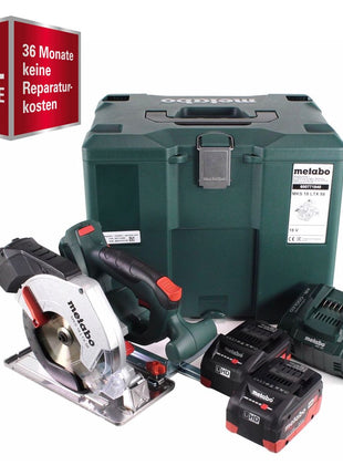 GRATIS 3 años de servicio completo protección integral Metabo MKS 18 LTX 58 sierra circular para metal a batería 18V 165 mm + 2x batería 5,5Ah + cargador + MetaLoc