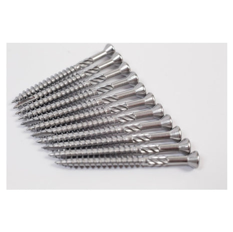 Meisterling Vis de terrasse 5x50 mm - 200 pièces (010010000201) CUT point 90 ° tête fraisée à tête fraisée avec Torx 2/3 gros filetage V2A acier inoxydable