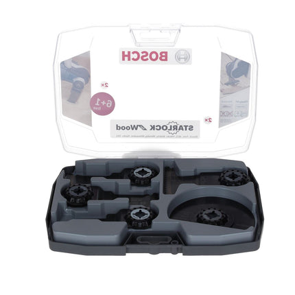 Bosch Starlock Set d'accessoires spécial bois pour outil multifonction, 7 pcs. + Coffret (2608664623)